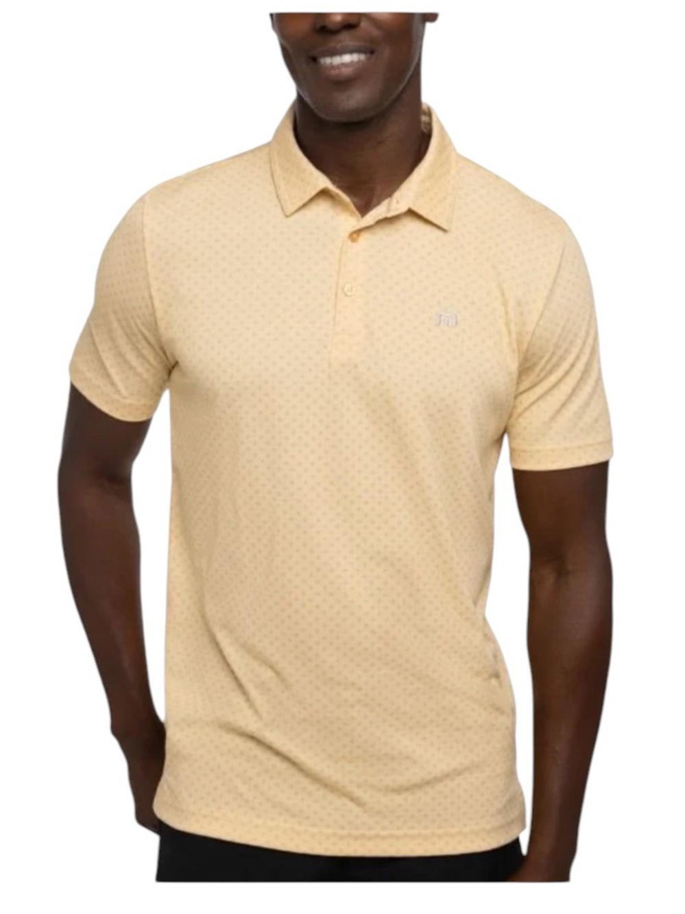 Travis Mathew Yellow Gray Bamboo Calm Golf Polo Style 1MY106‎ Size XL